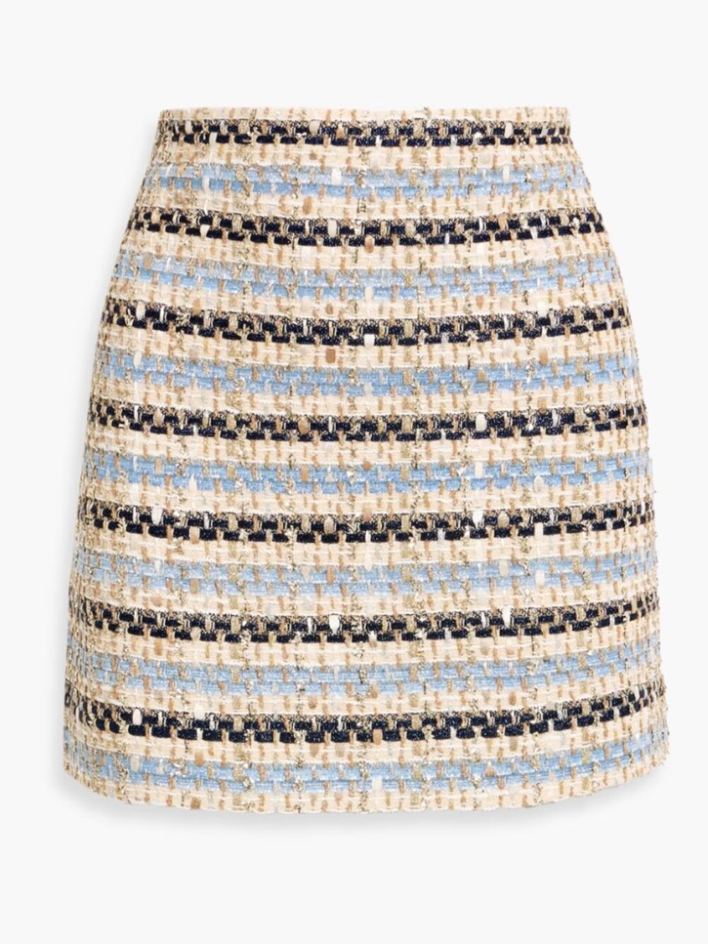 Veronica Beard Ohemia Metallic Tweed Striped Skirt